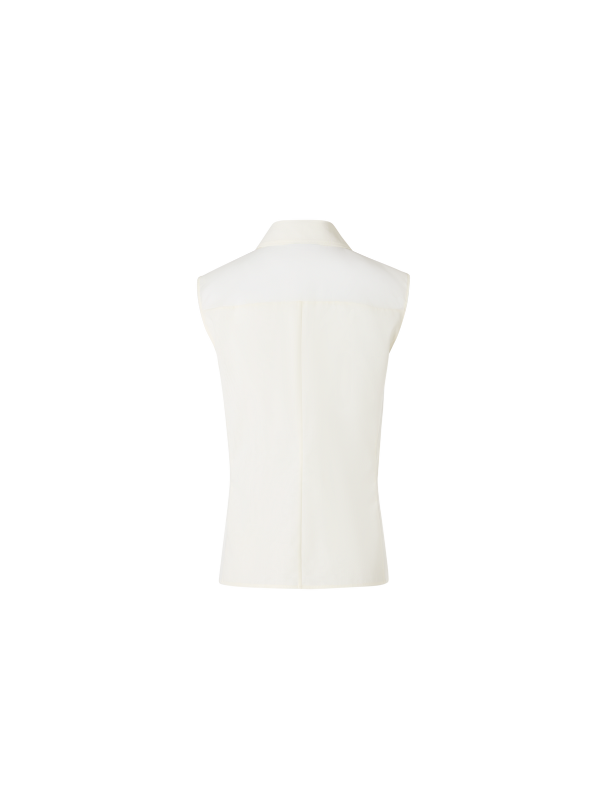 Designer Ärmellose Bluse aus Baumwollvoile - Ecru