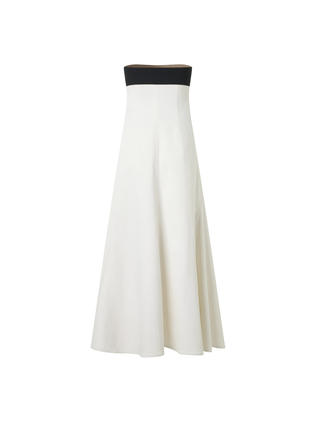 Designer Trägerloses Midikleid aus Denim - Ecru