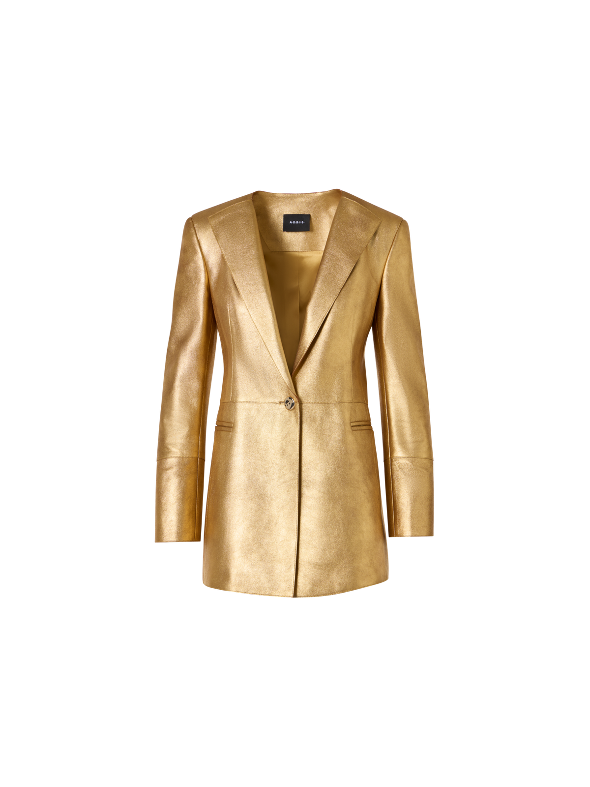 Designer Jacke aus Lamé-Kalb-Nappaleder - Gold