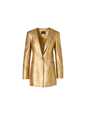Designer Jacke aus Lamé-Kalb-Nappaleder - Gold