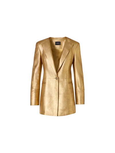 Designer Jacke aus Lamé-Kalb-Nappaleder - Gold