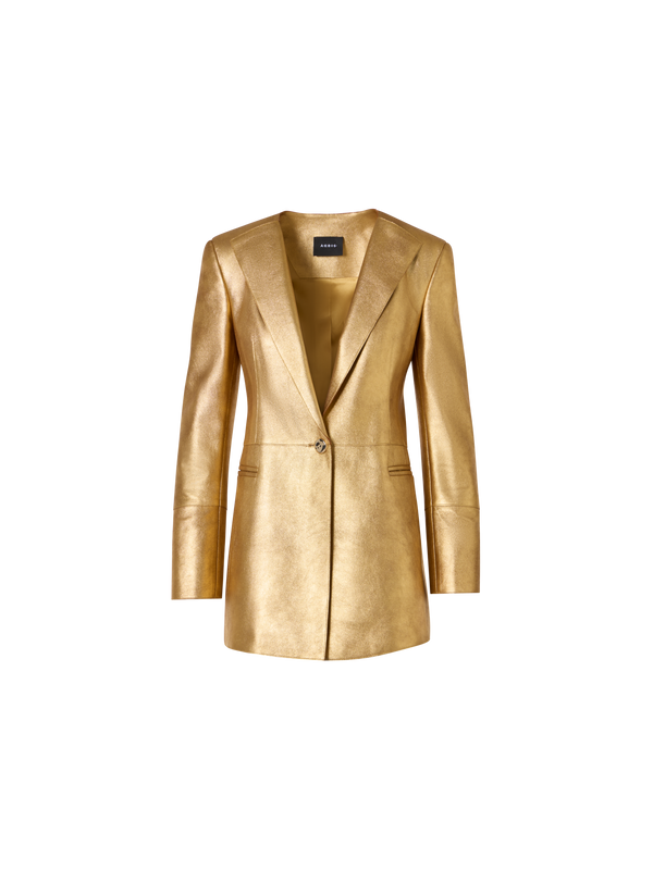 Designer Jacke aus Lamé-Kalb-Nappaleder - Gold