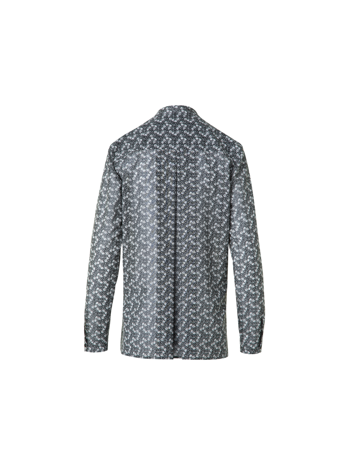 Designer Baumwoll-Tunika-Bluse mit Mini Anemone Druck - Schwarz - Bunt