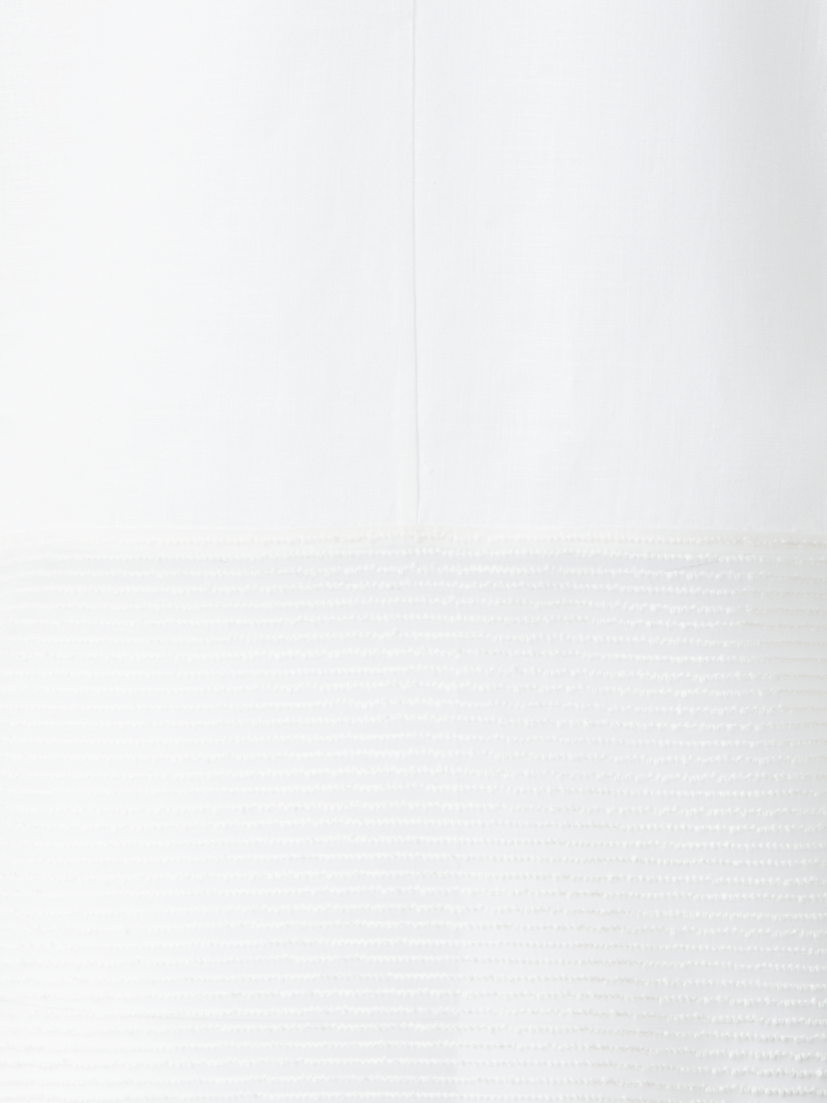 Designer Leinen-Tunika-Bluse mit durchsichtiger Seite - Ecru - Weiss