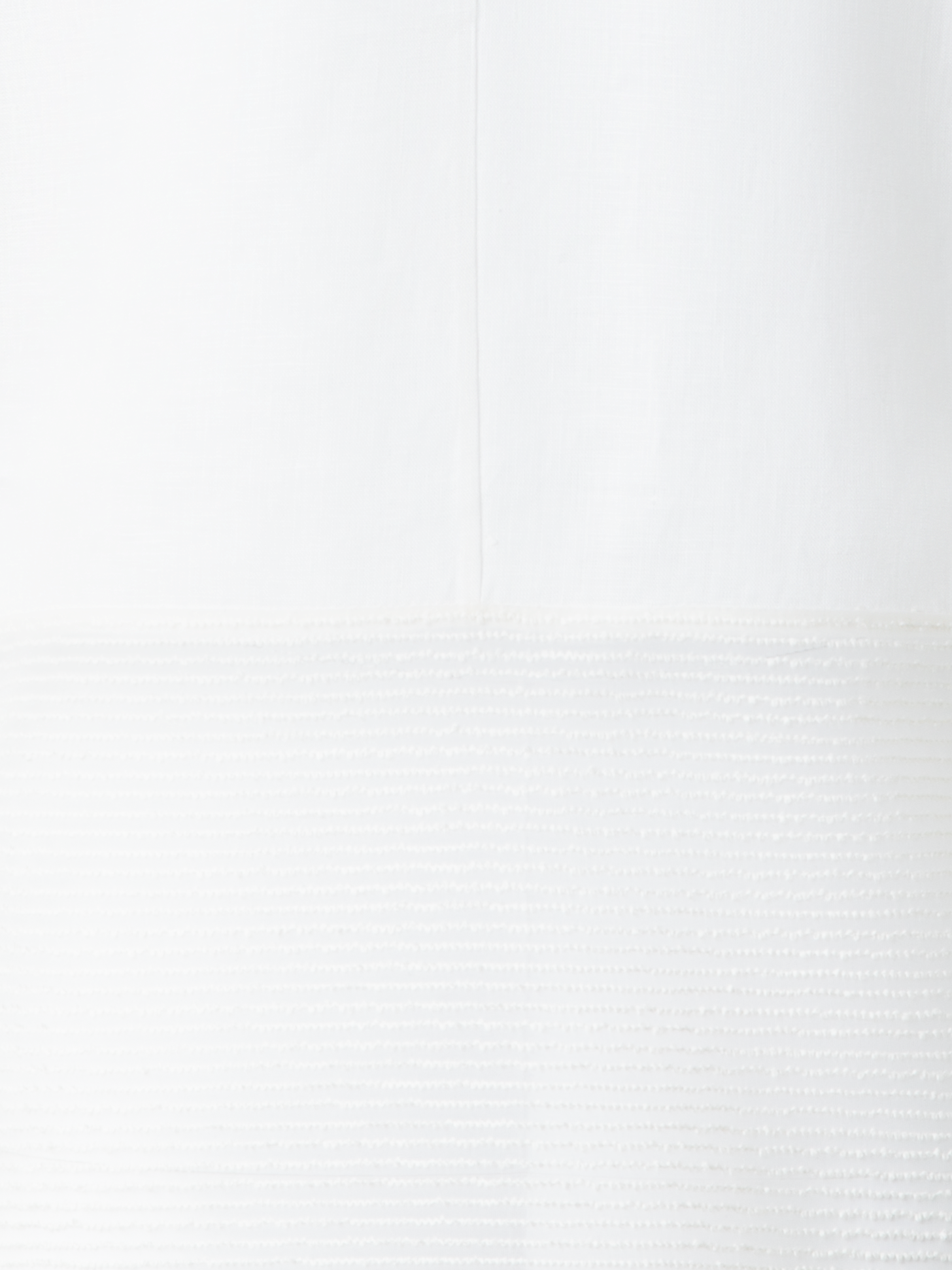 Designer Leinen-Tunika-Bluse mit durchsichtiger Seite - Ecru - Weiss