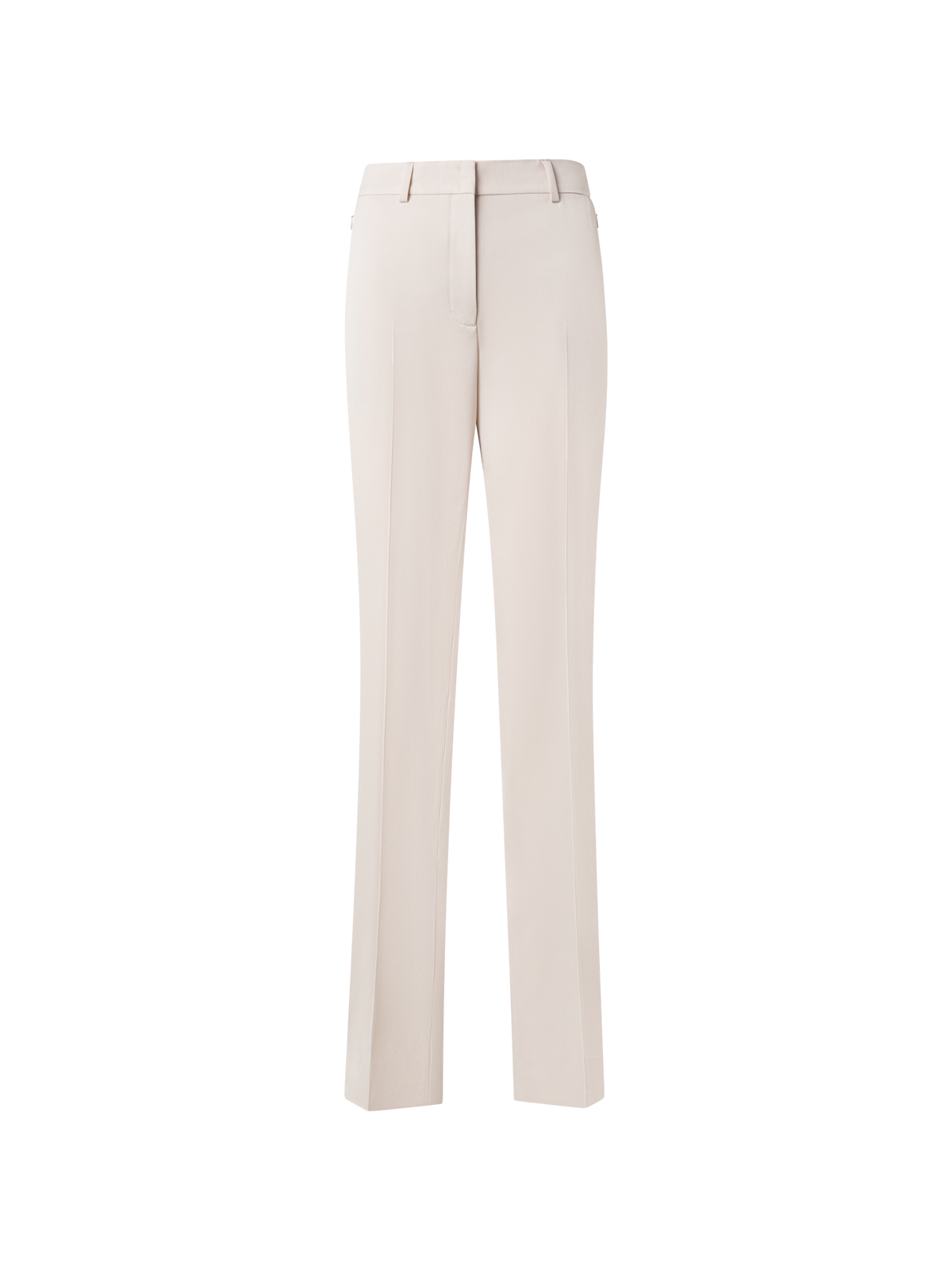 Designer Gerade Hose aus Woll-Gabardine - Beige
