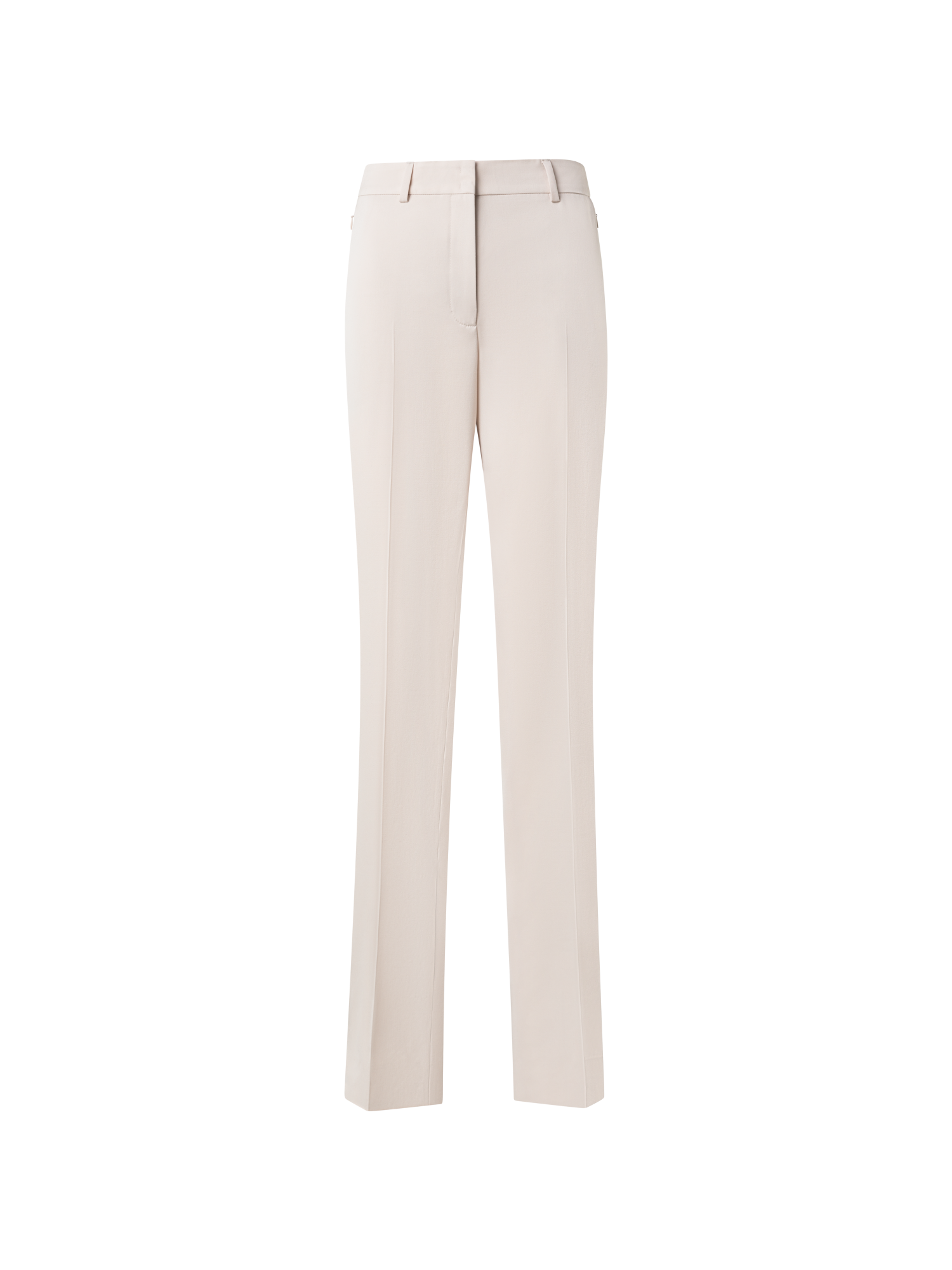 Designer Gerade Hose aus Woll-Gabardine - Beige