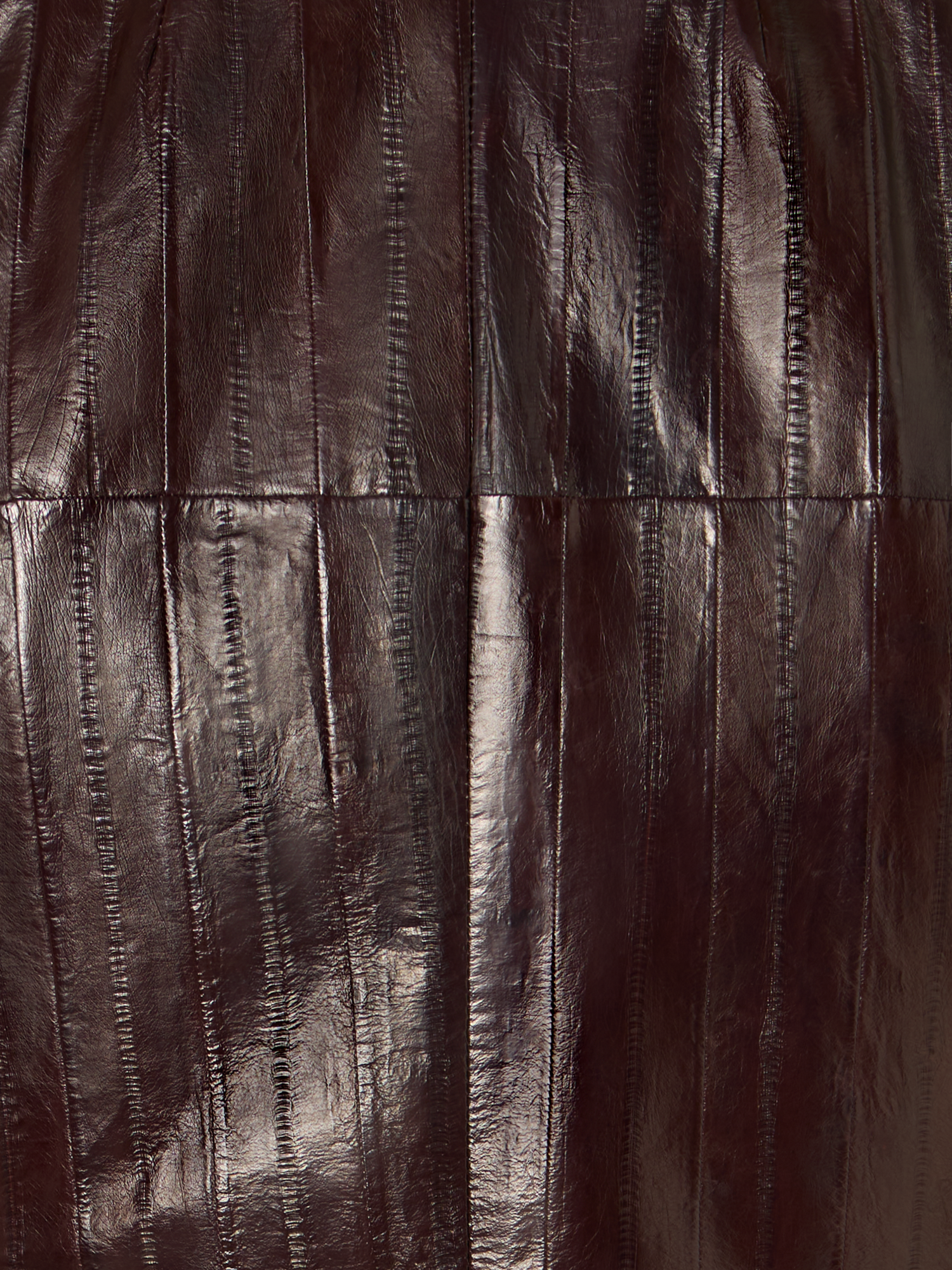 Designer Taillierte Jacke aus lackiertem Aalleder - Braun