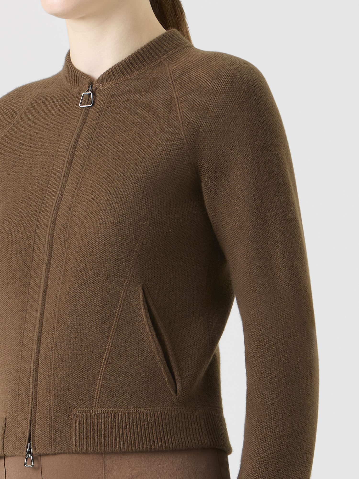 Designer Kurzer Cardigan aus Kaschmir-Piqué 