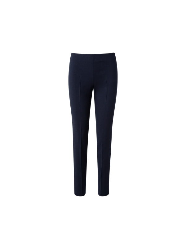Designer Slim Hose aus Woll-Doubleface - Dunkelblau - Blau