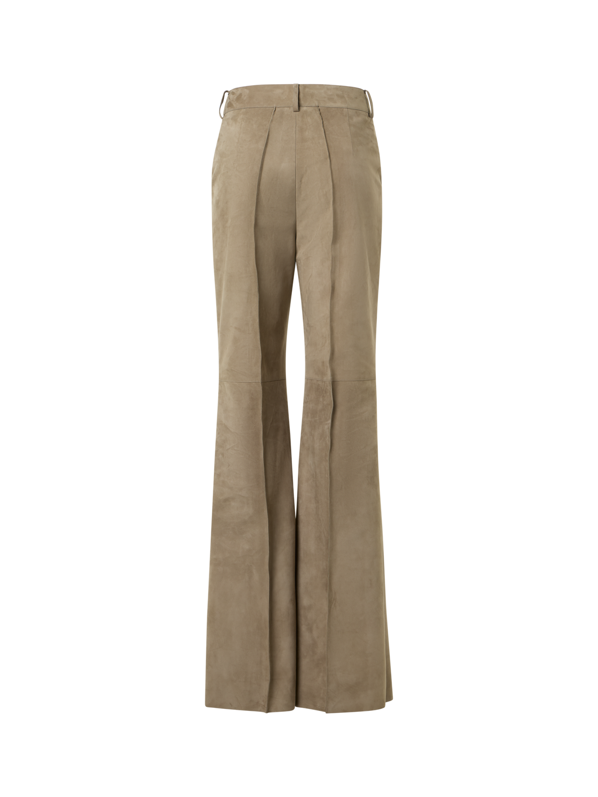 Designer Florine gerade Wide Leg Hose aus Wildleder - Beige