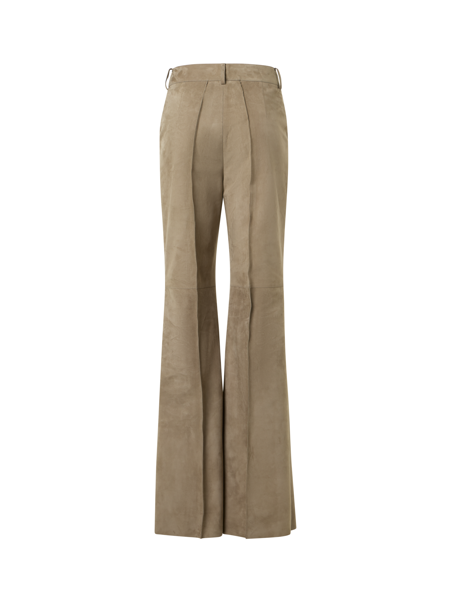 Designer Florine gerade Wide Leg Hose aus Wildleder - Beige