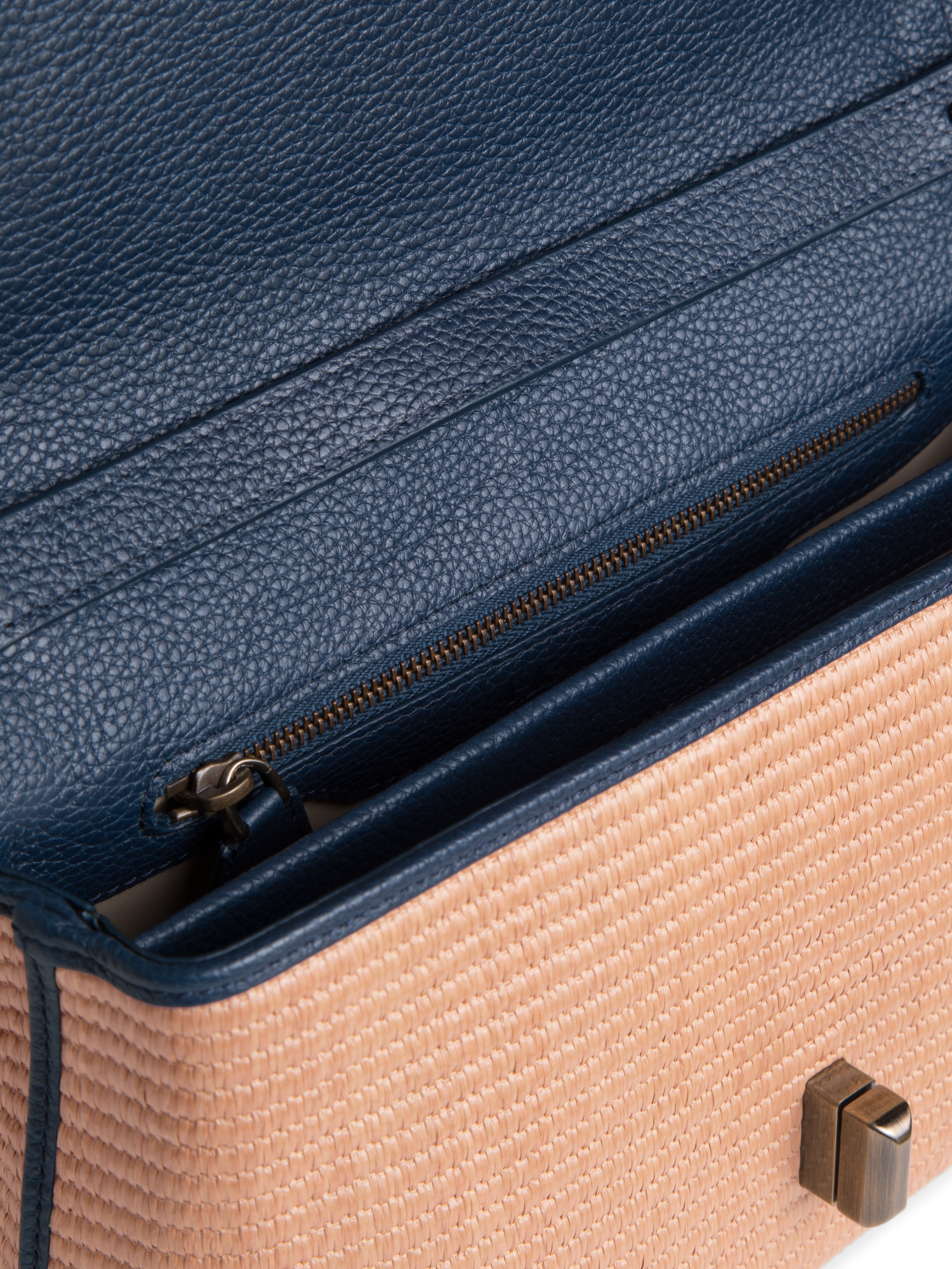 Designer Anouk Small Day Bag - Dunkelblau - Blau - Bunt - Beige