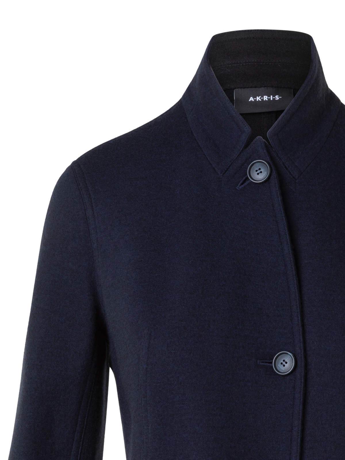 Designer Liam Jacke aus Kaschmirjersey - Dunkelblau