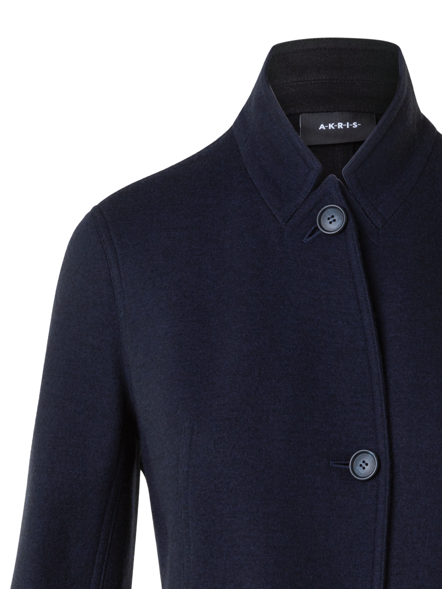 Designer Liam Jacke aus Kaschmirjersey - Dunkelblau
