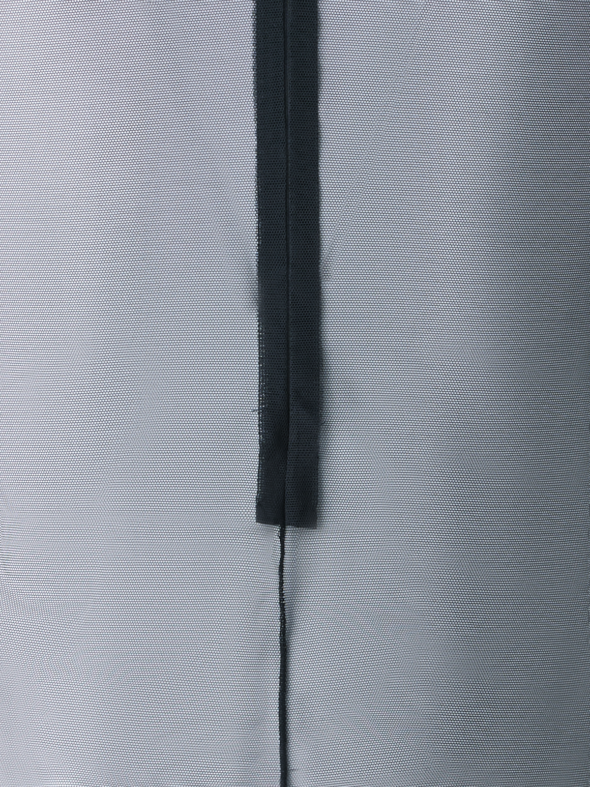 Designer Transparentes Stretch-Tüll-Top mit Stehkragen - Schwarz