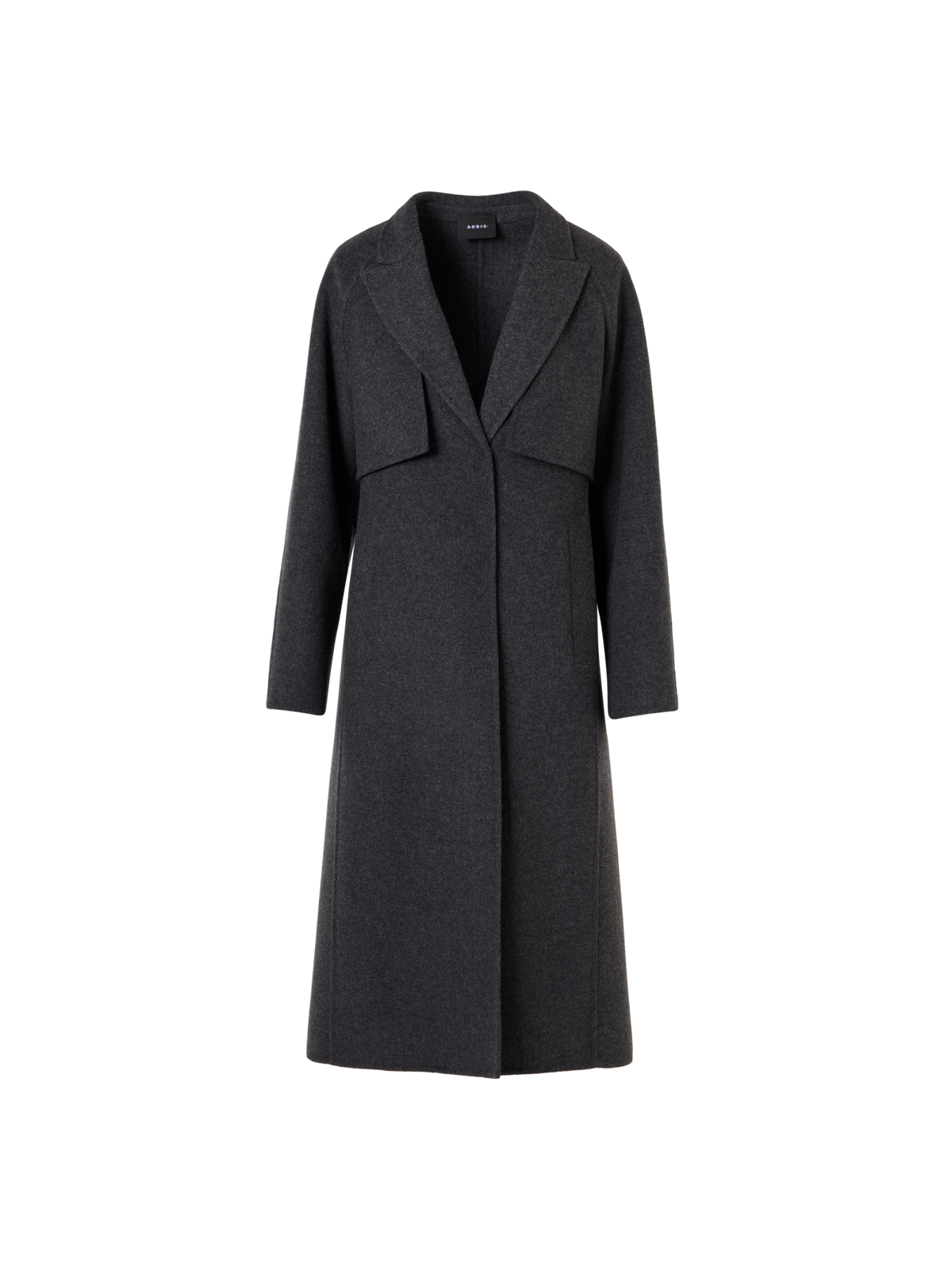 Designer Duo Mantel aus Filzwolle mit abnehmbarem Bolero - Grau