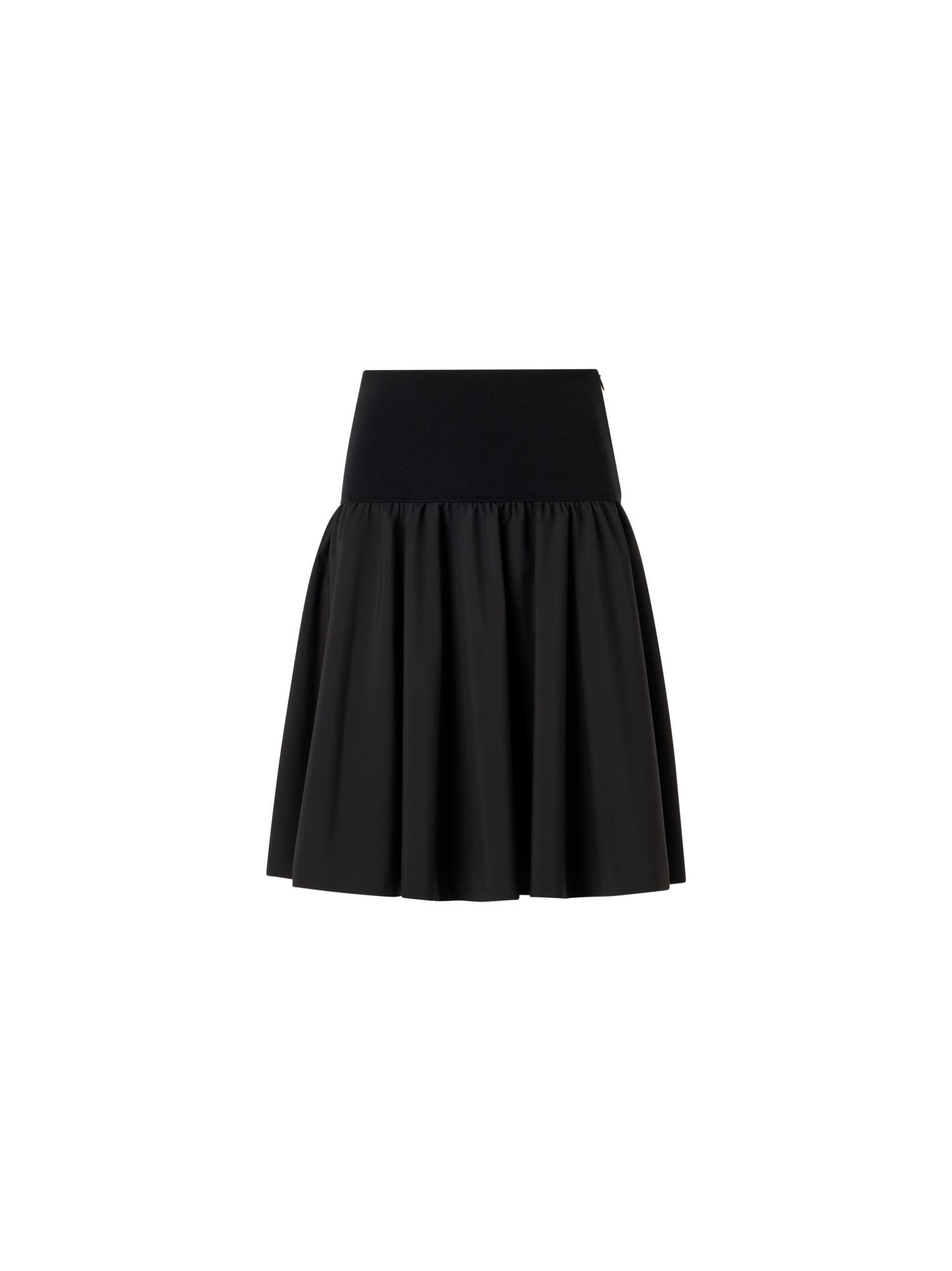 Designer Ausgestellter Minirock aus Mixed-Media - Schwarz