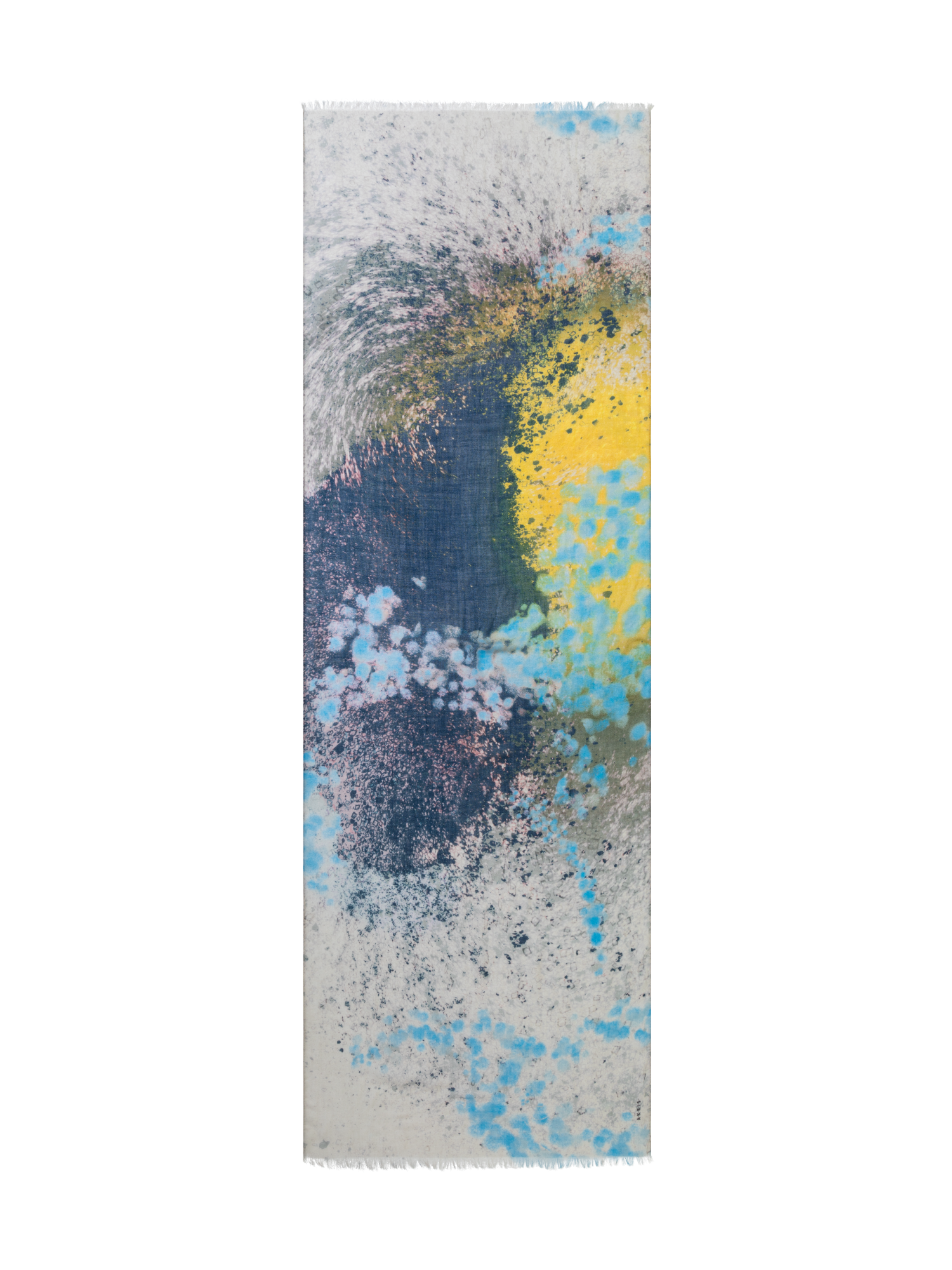 Designer Kaschmirseidenschal mit Waterlilly-Druck - Bunt