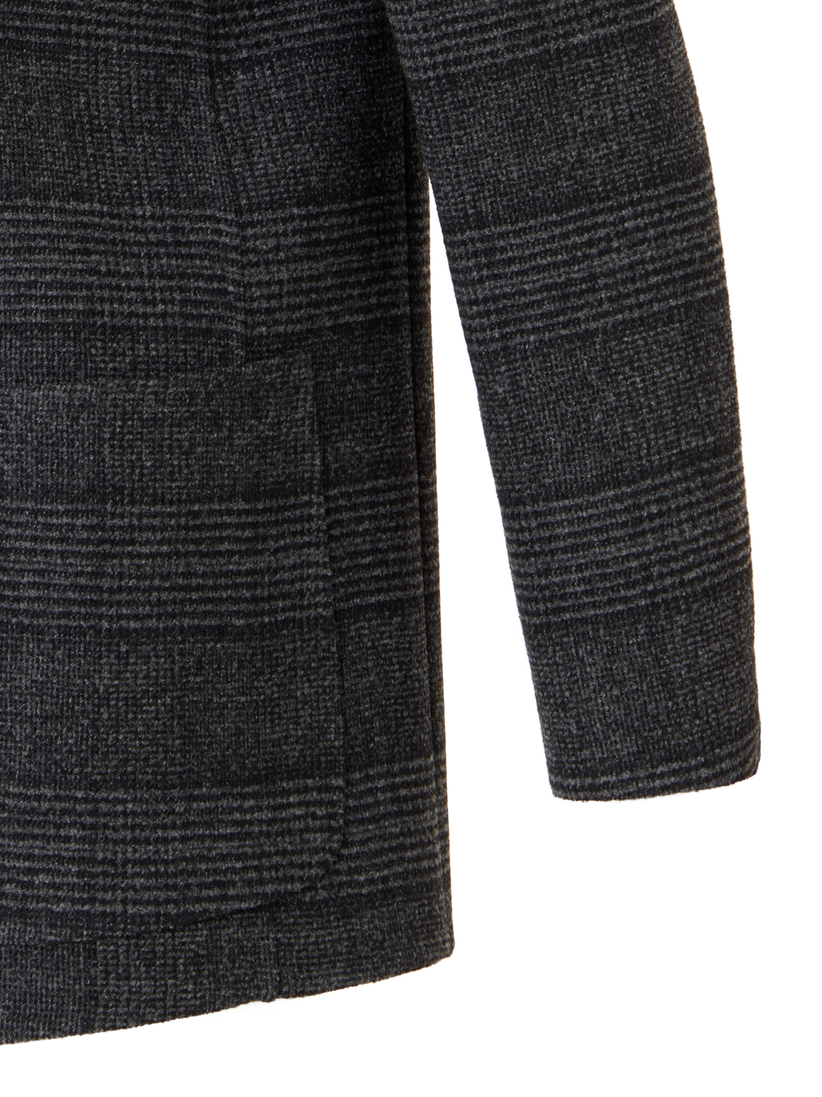Designer Cardigan-Jacke aus Woll-Double-Face mit Glencheck - Grau - Bunt - Schwarz
