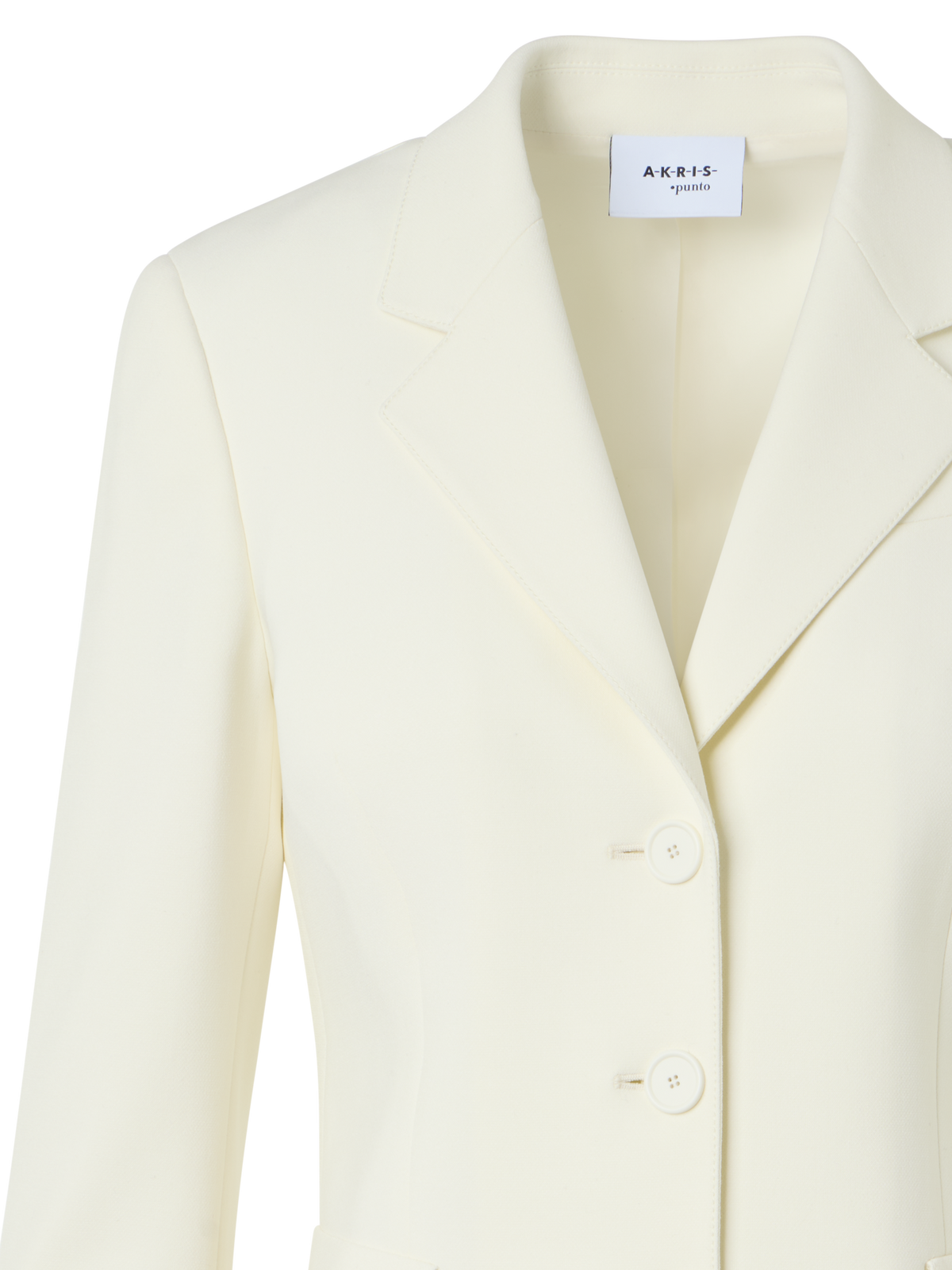 Designer Drei-Knopf-Blazer Crêpe - Ecru