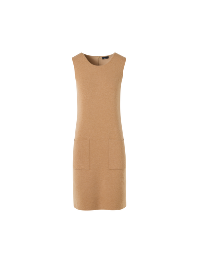 Designer Ärmelloses Strickkleid aus Kaschmir-Doubleface - Braun
