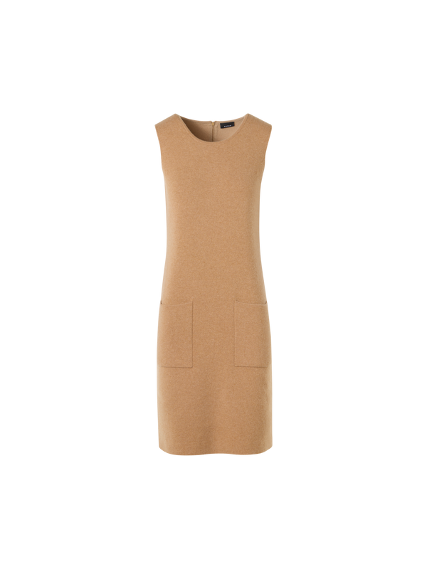 Designer Ärmelloses Strickkleid aus Kaschmir-Doubleface - Braun