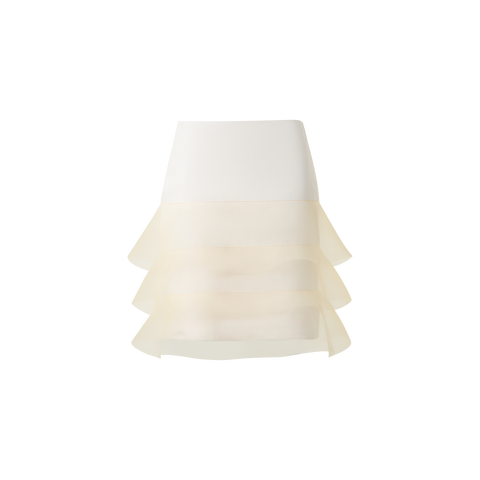 Kurzer Bleistiftrock mit Tüll-Wellen