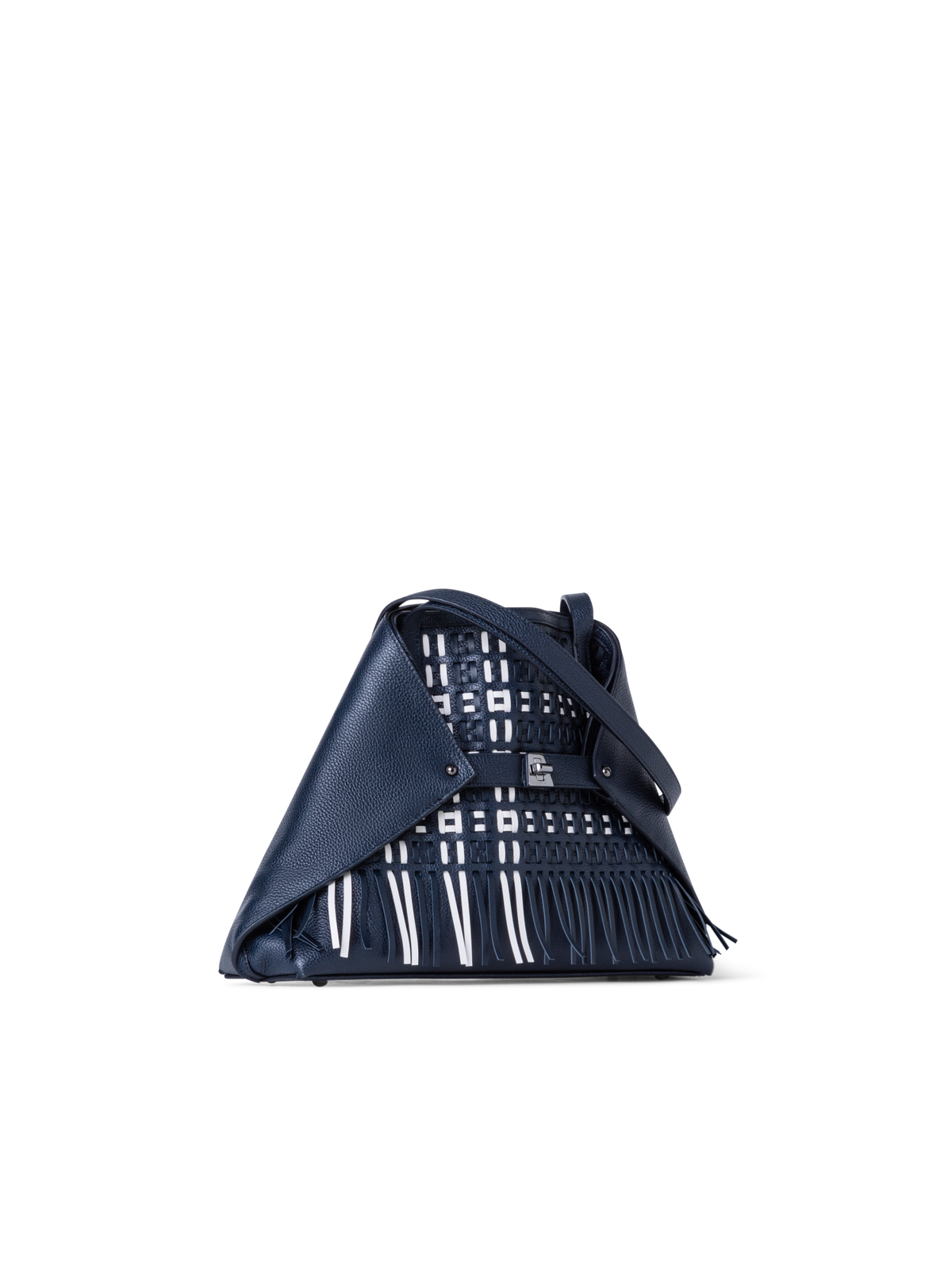 Designer Ai Small Shoulder Tote - Blau - Bunt - Weiss