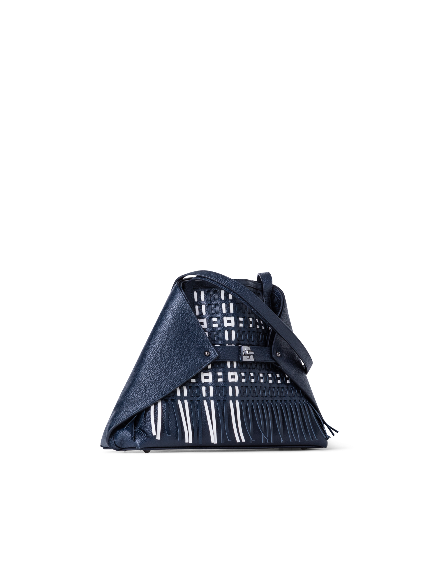 Designer Ai Small Shoulder Tote - Blau - Bunt - Weiss