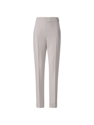 Designer Tapered Hose aus Crêpe - Grau - Beige