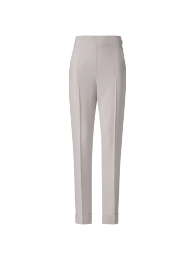 Designer Tapered Hose aus Crêpe - Grau - Beige