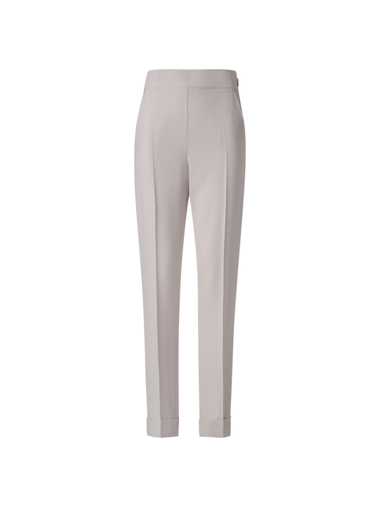 Designer Tapered Hose aus Crêpe - Grau - Beige