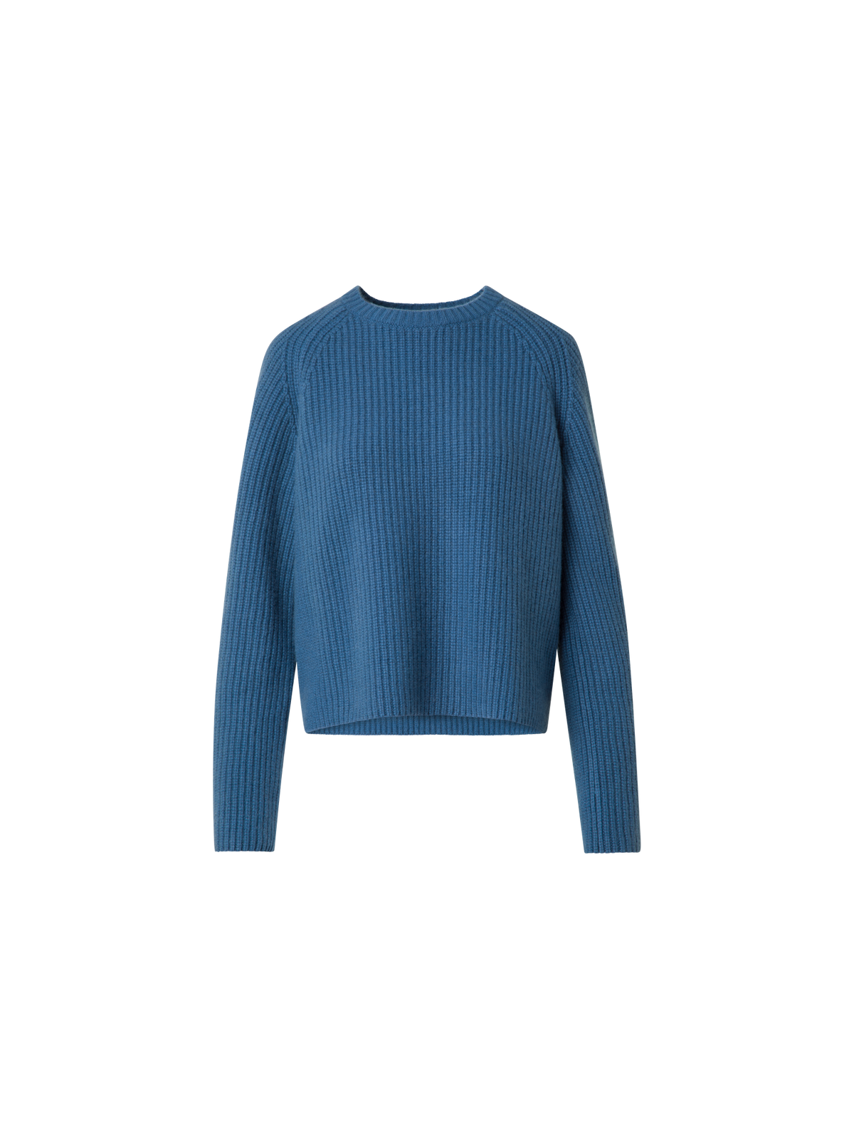 Designer Gerippter Boxy-Kaschmirpullover - Blau
