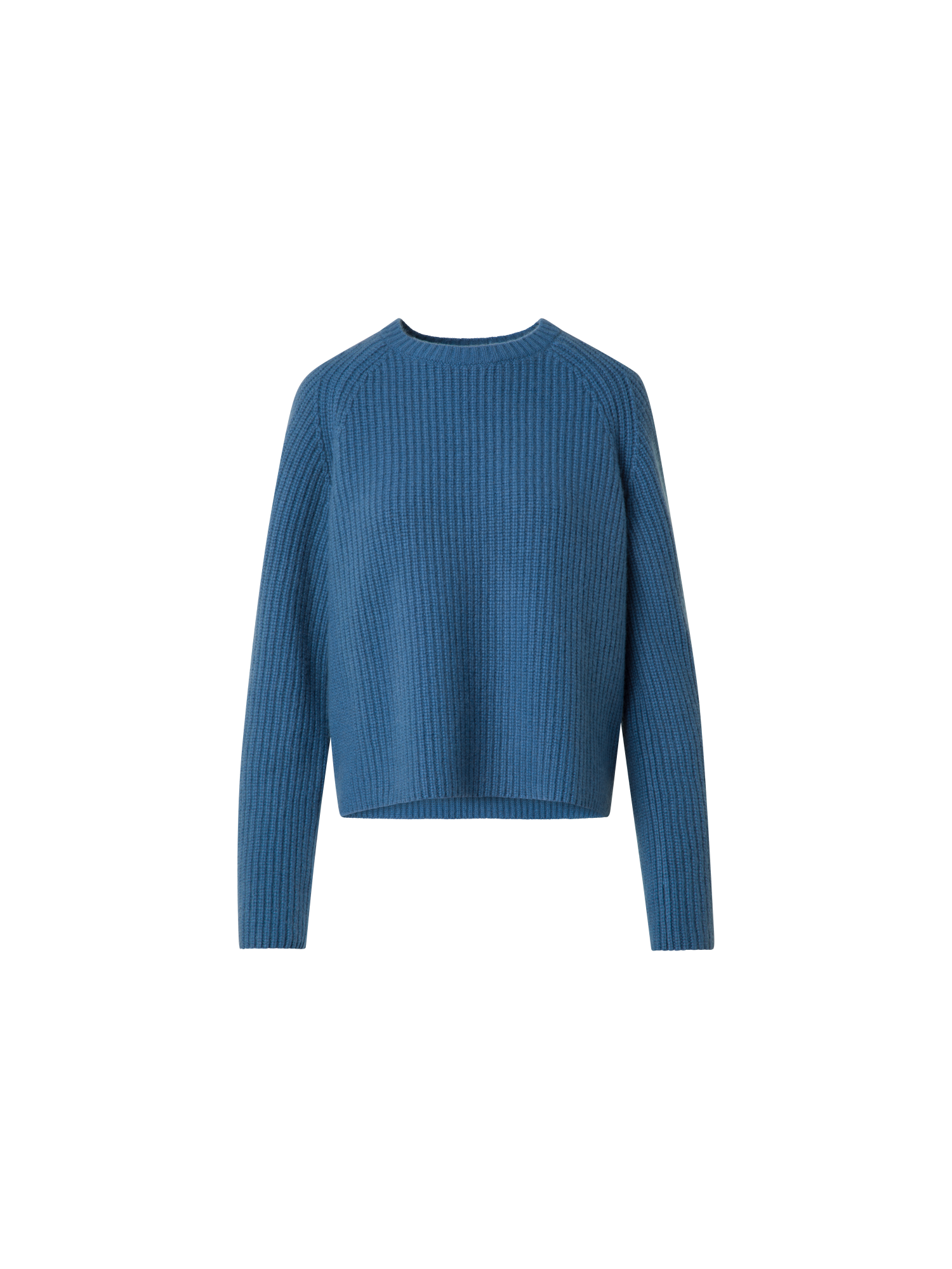 Designer Gerippter Boxy-Kaschmirpullover - Blau