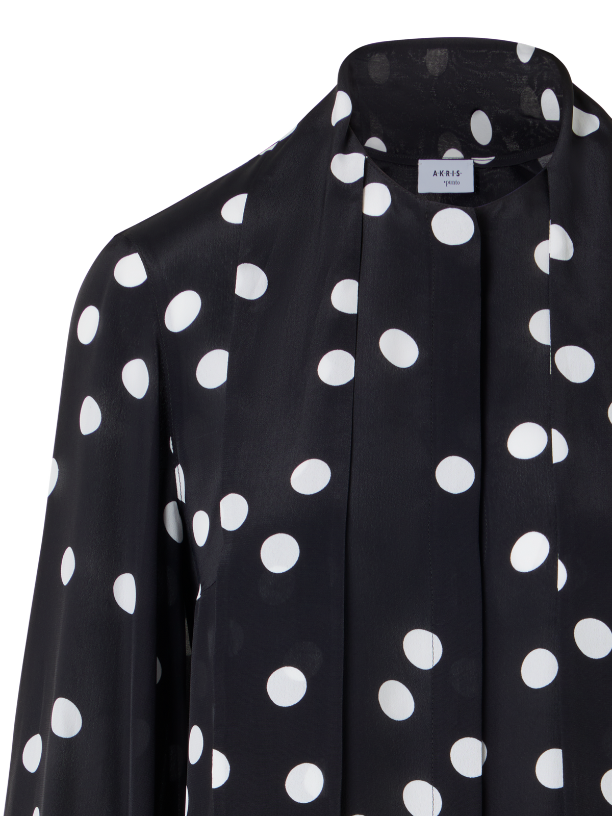 Designer Bluse aus Viskose-Georgette - Schwarz