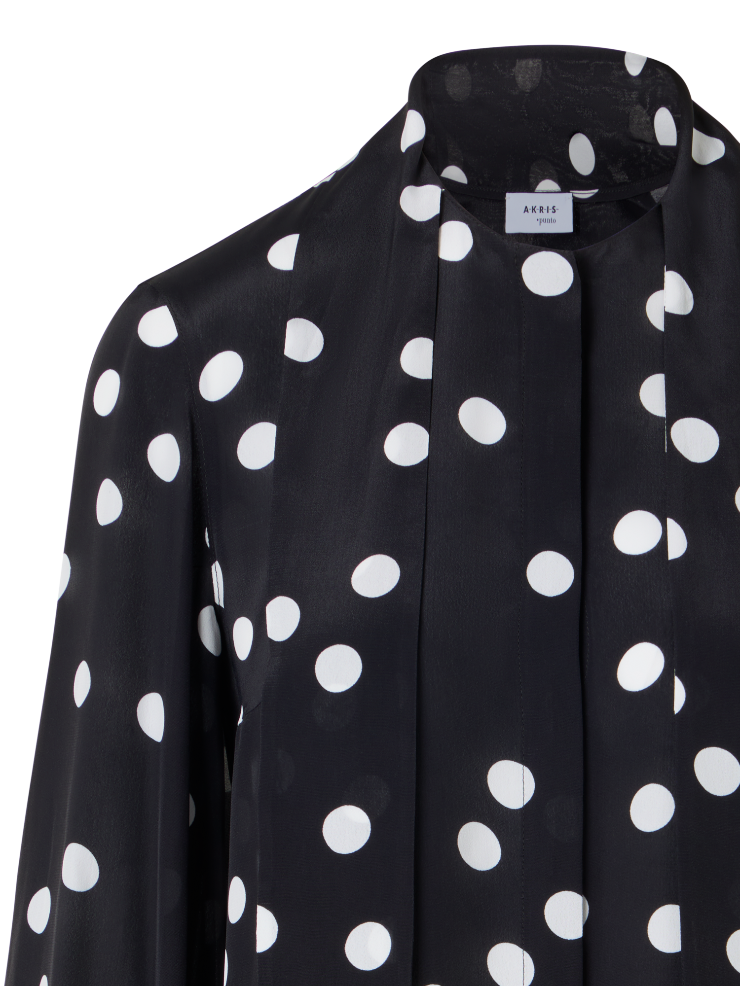 Designer Bluse aus Viskose-Georgette - Schwarz