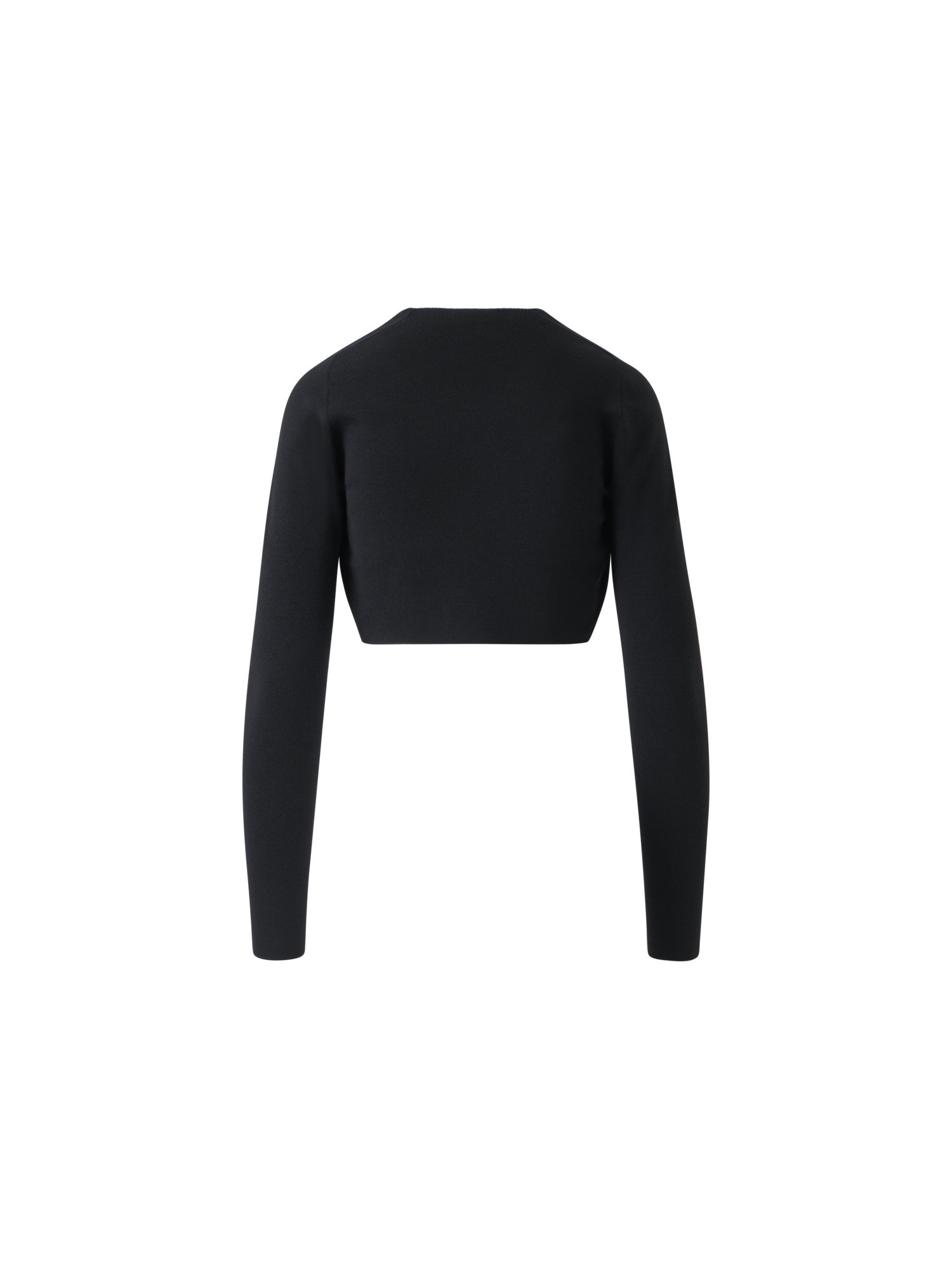 Designer Cropped Bolero-Cardigan aus Merinowolle - Schwarz