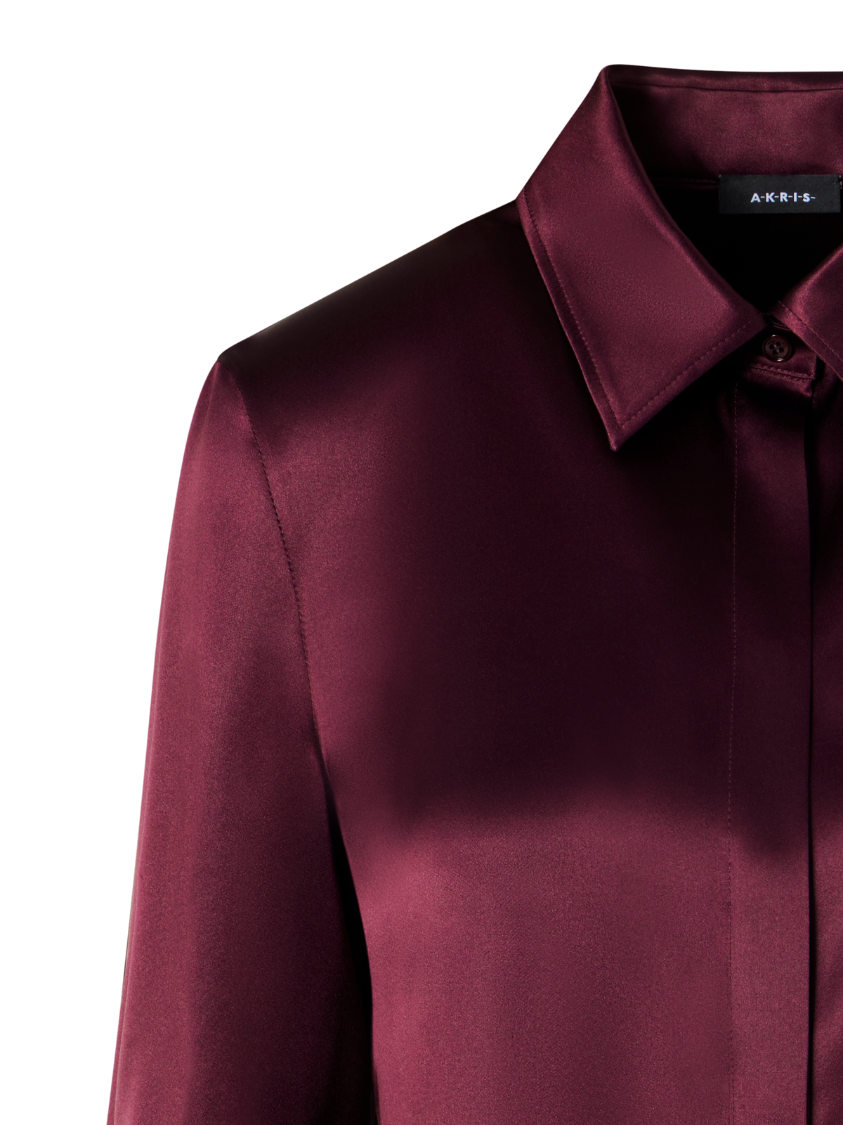 Designer Bluse aus Seidensatin mit Stretch - Rot