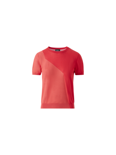 Designer Pullover aus Seidenbaumwolle mit High-Plains-Intarsie - Rot