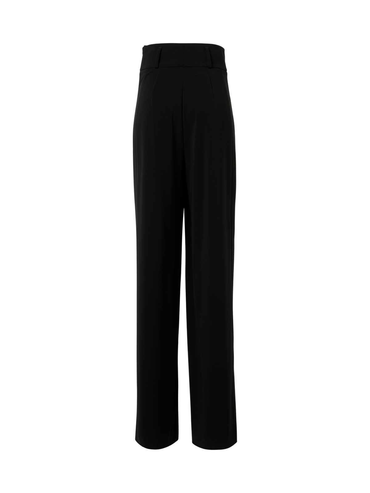 Designer Weite Lasercut-Crêpe-Hose mit hoher Taille - Schwarz