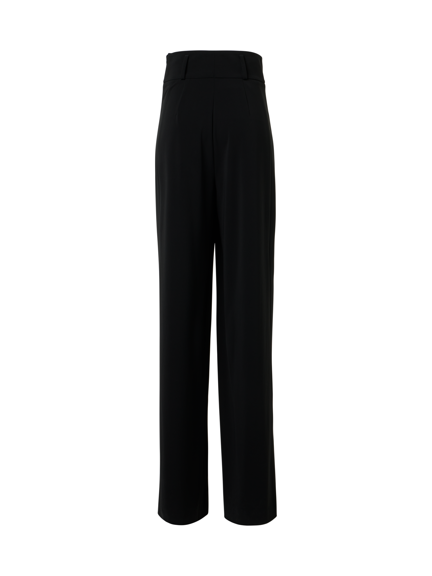 Designer Weite Lasercut-Crêpe-Hose mit hoher Taille - Schwarz
