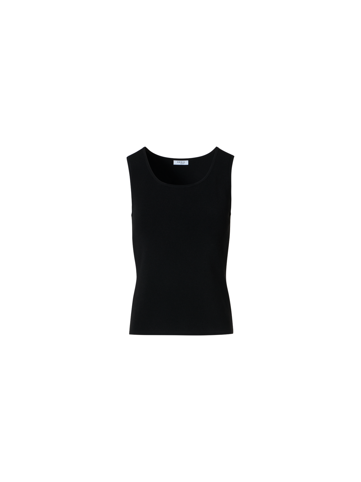 Designer Tailliertes Tanktop aus Viskosemischung-Strick - Schwarz