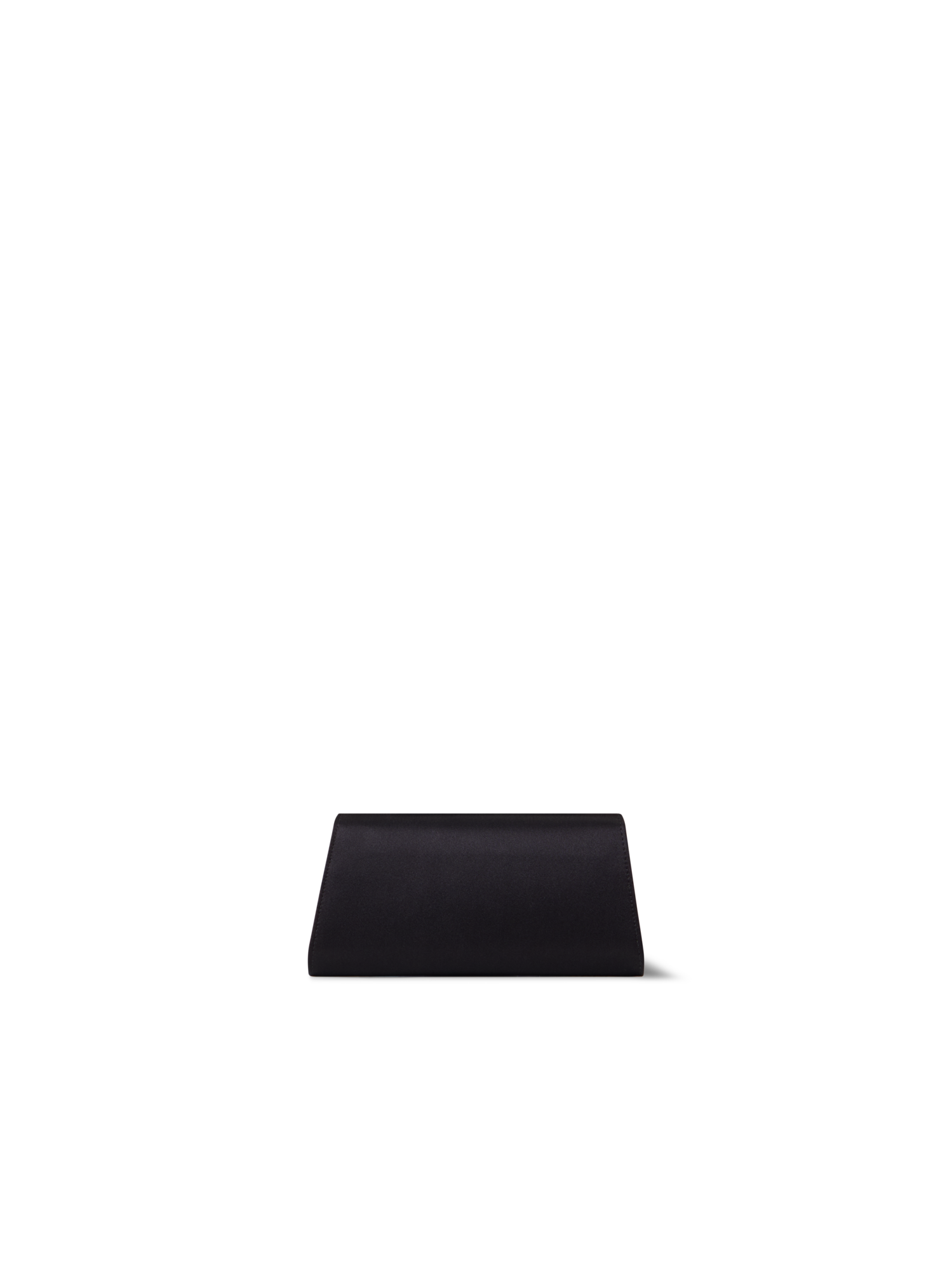 Designer Anouk Mini Trapez-Clutch aus Seidensatin - Schwarz