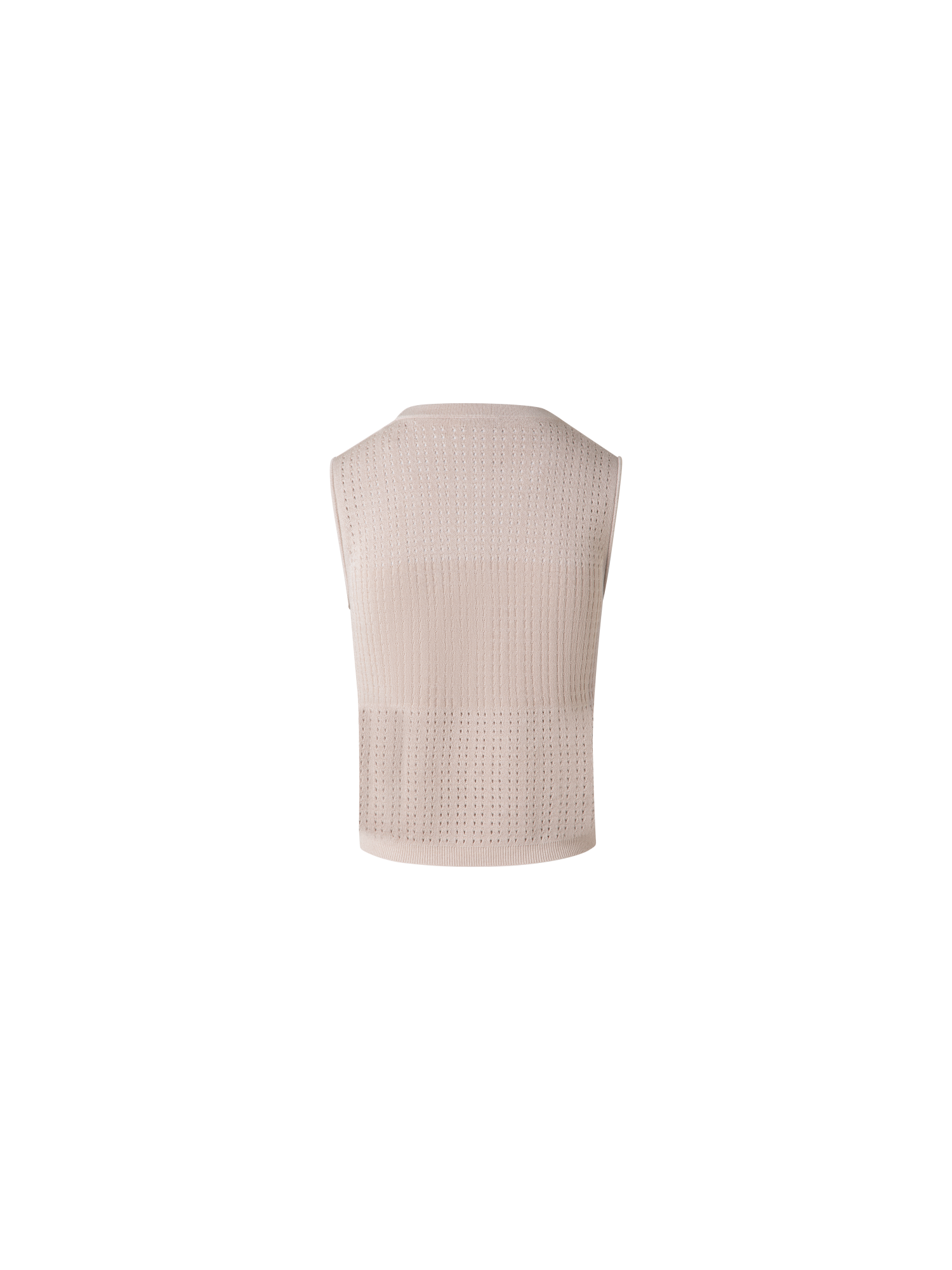 Designer Ajouré-Strickoberteil aus Seiden-Baumwolle - Beige