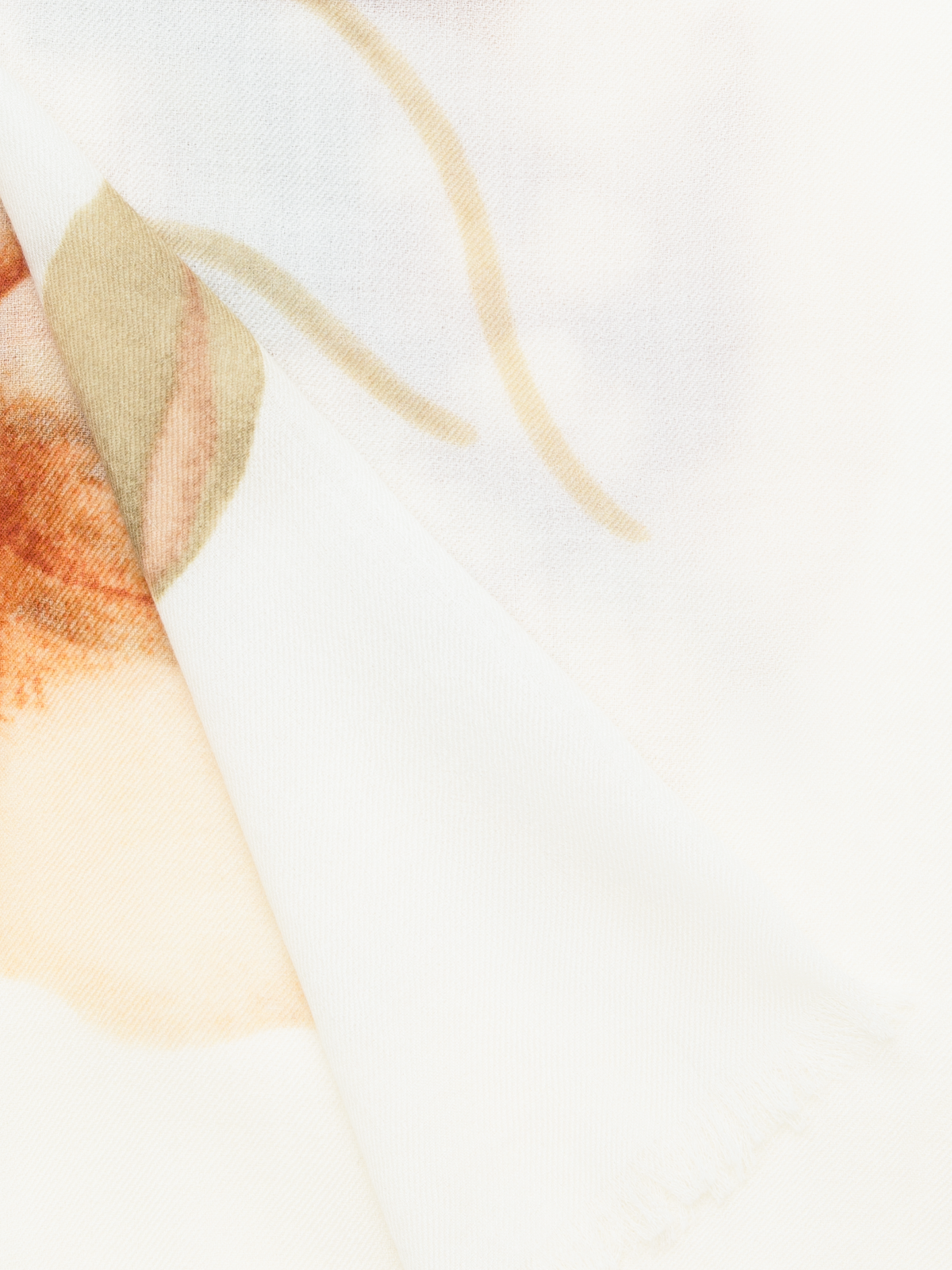 Designer Kaschmir-Seidenschal mit Anemone Druck - Bunt - Ecru - Weiss