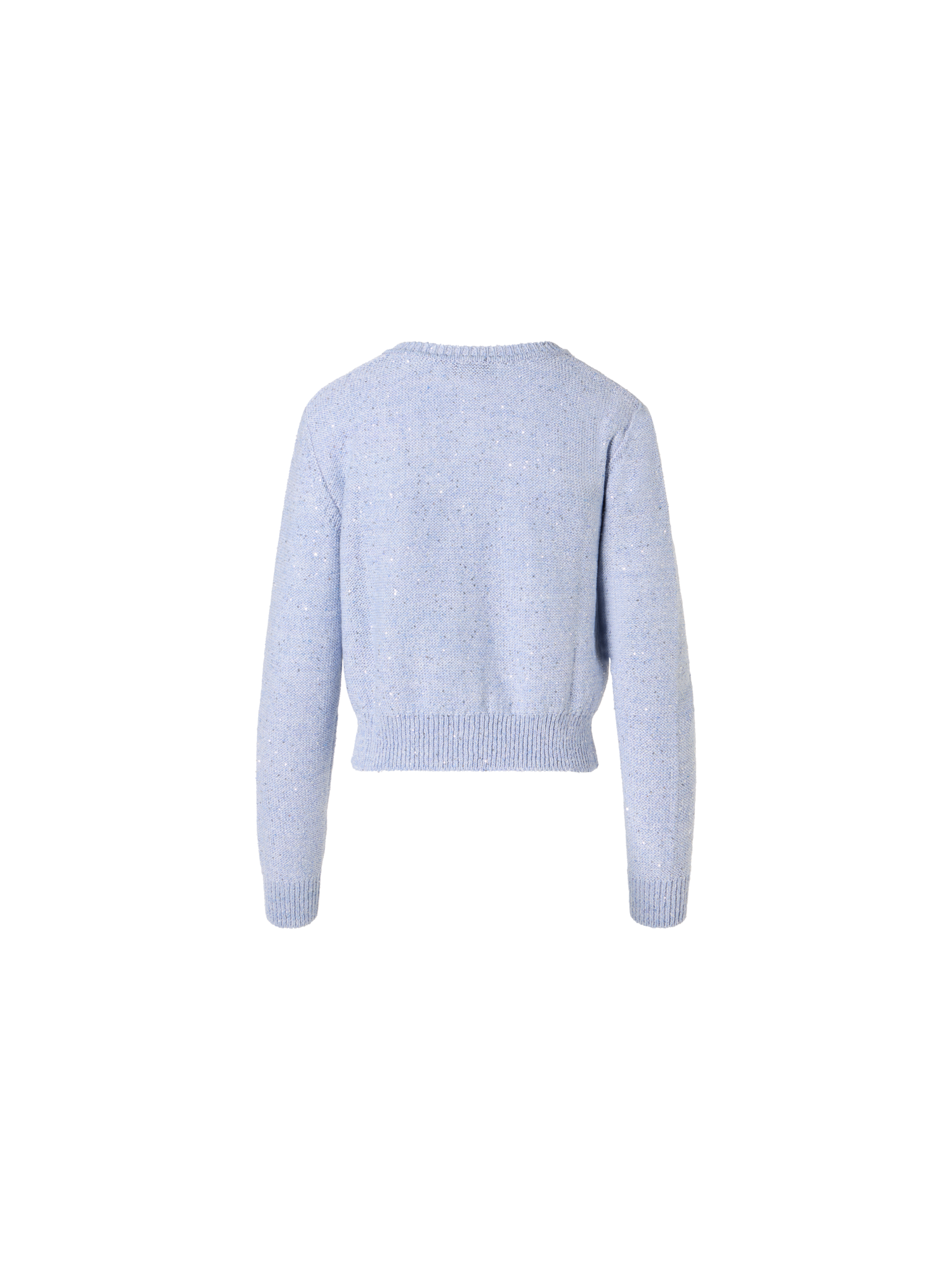 Designer Micro-Pailletten-Cardigan aus Leinen-Baumwolle - Blau