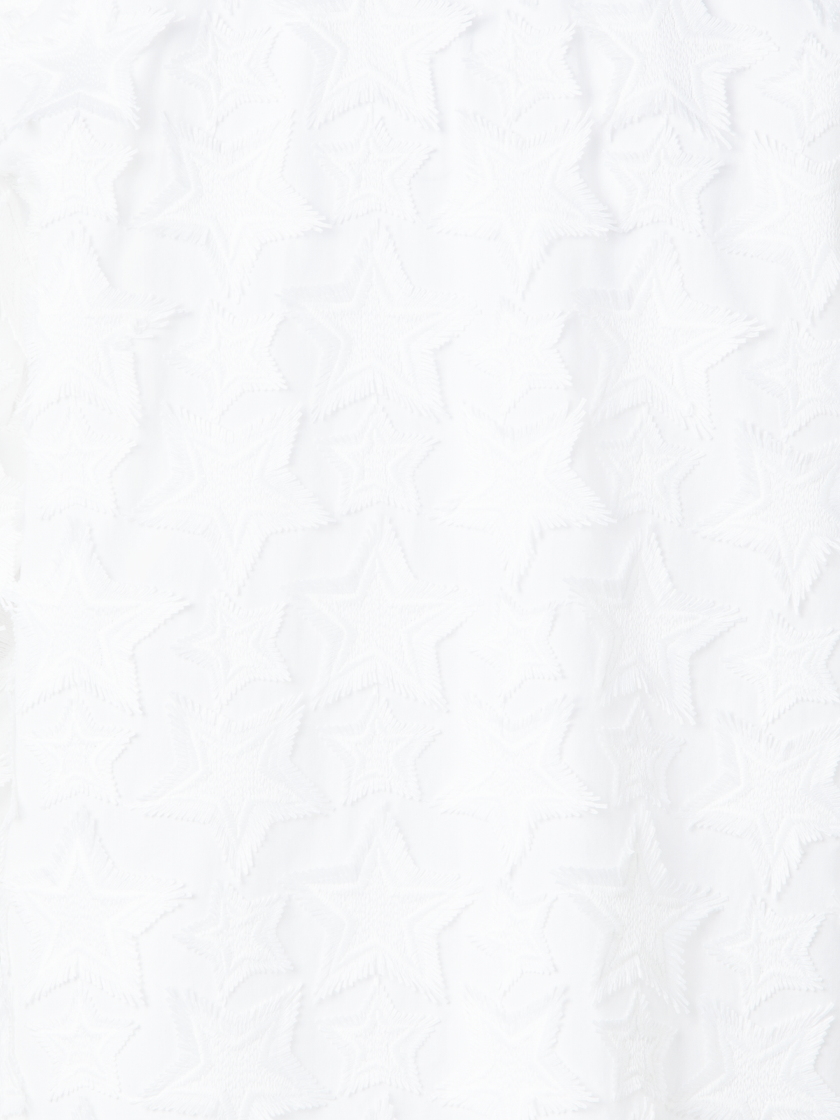 Designer Bluse aus Baumwolle mit 3D-Stern-Stickerei - Ecru - Weiss