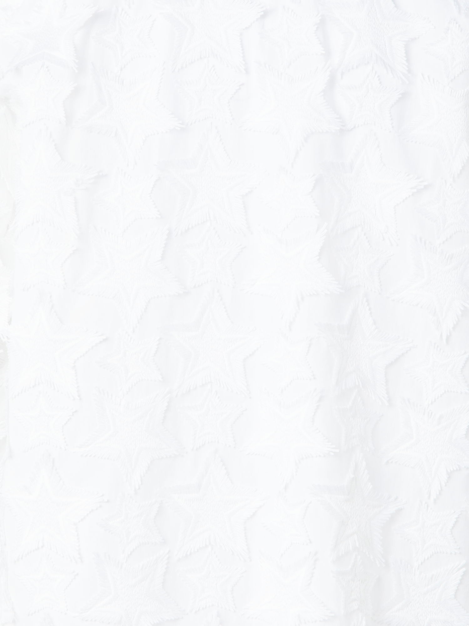 Designer Bluse aus Baumwolle mit 3D-Stern-Stickerei - Ecru - Weiss