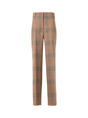 Designer Chiaro Wide-Leg Hose aus Glencheck auf schwerem Woll-Twill - Bunt